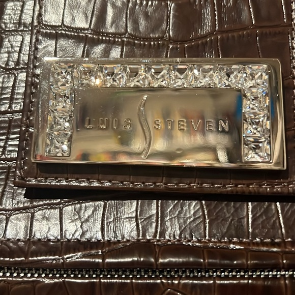 Luis Steven Leather Crocodile Pattern Crossbody - Picture 2 of 12